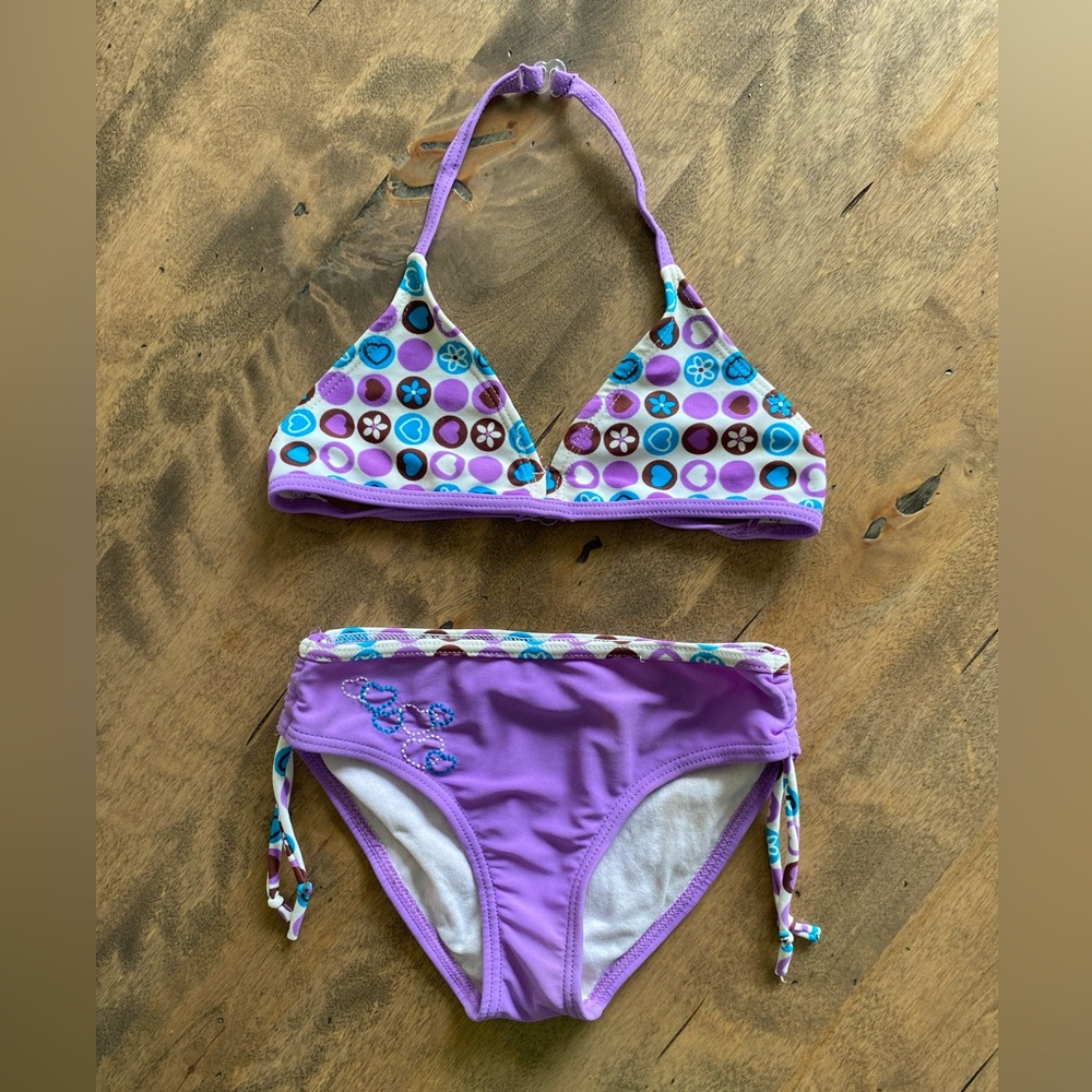 Purple Bikini with Patterned Top